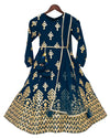 Pre-Order: Teal Blue Gota Embroidery Anarkali