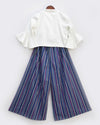 Pre-Order: Tie Knote Top with Blue Stripes Pant