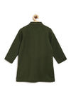 Pre-Order: Boys Bundi Kurta Set Stripe - Green