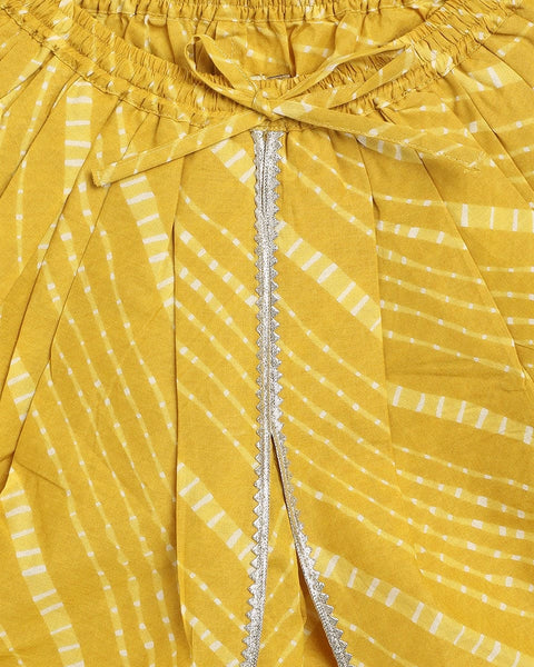 Pre-Order: Girls Suit Set Printed Bandhani - Green