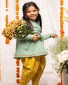 Pre-Order: Girls Suit Set Printed Bandhani - Green
