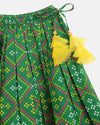 Pre-Order: Girls Lehenga Set Printed Bandhani - Green