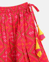 Pre-Order: Girls Lehenga Set Printed Bandhani - Pink