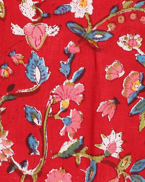 Pre-Order: Girls Lehenga Set Printed Floral - Red