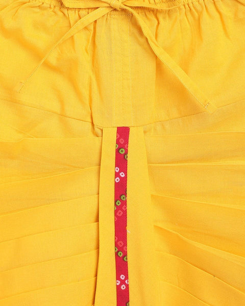 Pre-Order: Baby Girl Angrakha Set Printed Bandhani - Pink