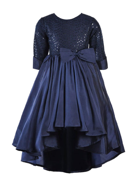 Navy Blue Dress with Net