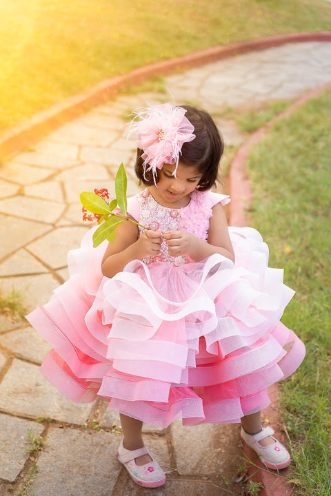 Pre-Order: Peach Ombre Layers with handwork