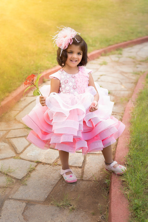 Pre-Order: Peach Ombre Layers with handwork