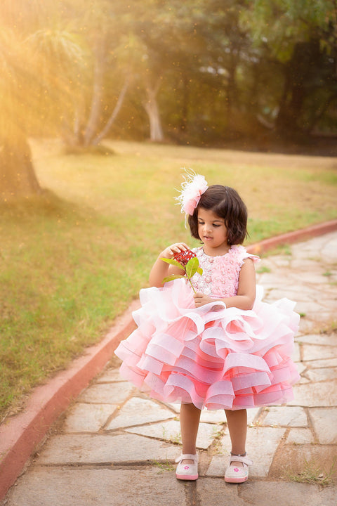 Pre-Order: Peach Ombre Layers with handwork