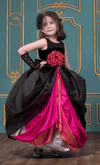 Pre-Order: Black Velvet Dress with Organza Skirt