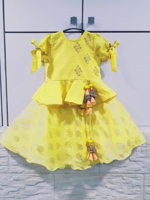 Pre-Order: Yellow Foil Ghagra