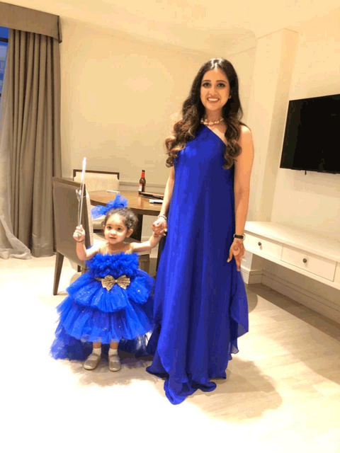 Pre-Order: Blue Shimmer Net Gown