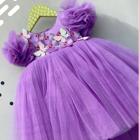 Pre-Order: Purple Butterfly Dress with Detachable trail