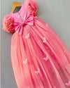 Pre-Order: Peachy Pink Butterfly Gown with Detachable Trail
