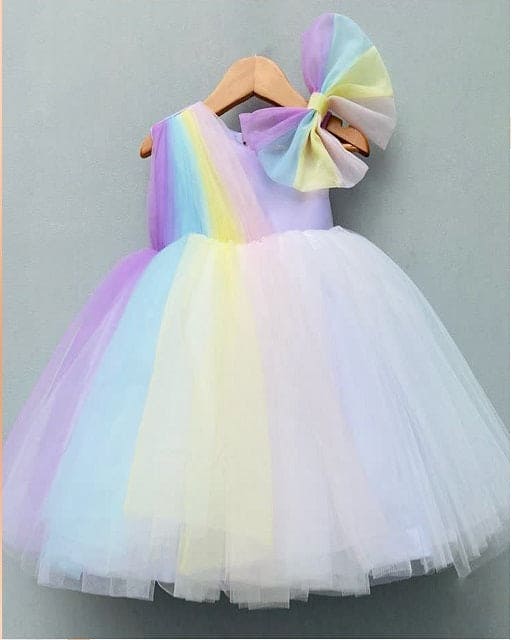 Pastel rainbow dress baby shop