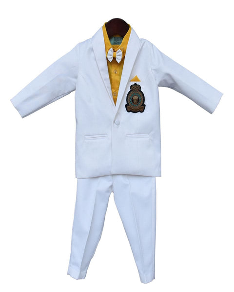 Pre-Order: White Coat Set with Yellow Shirt