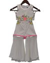 Pre-Order: White Embroidery Top with Pant