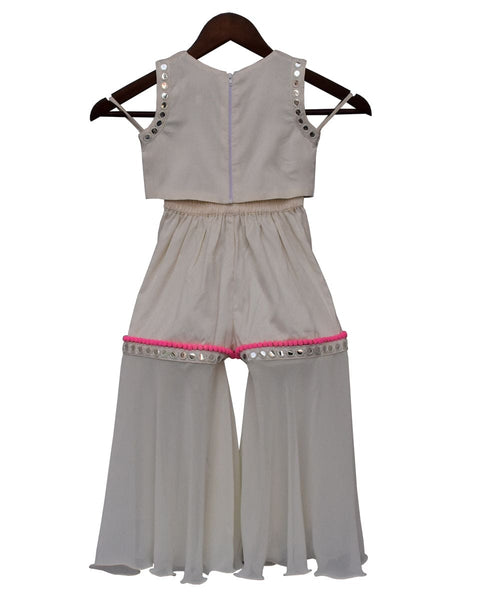 Pre-Order: White Embroidery Top with Pant