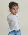 White Shirt with Front Knot for Girls