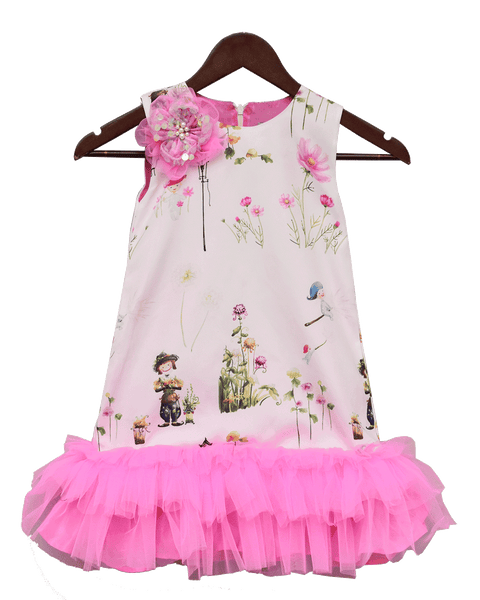 Pre-Order: White Printed One Piece Dress