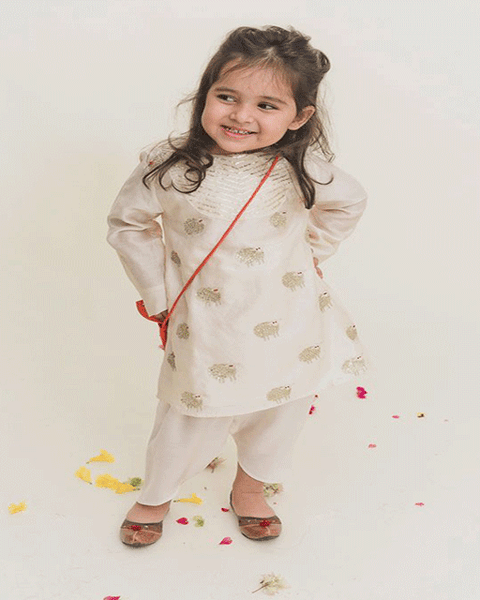 White Embroidered Yoke Kurta