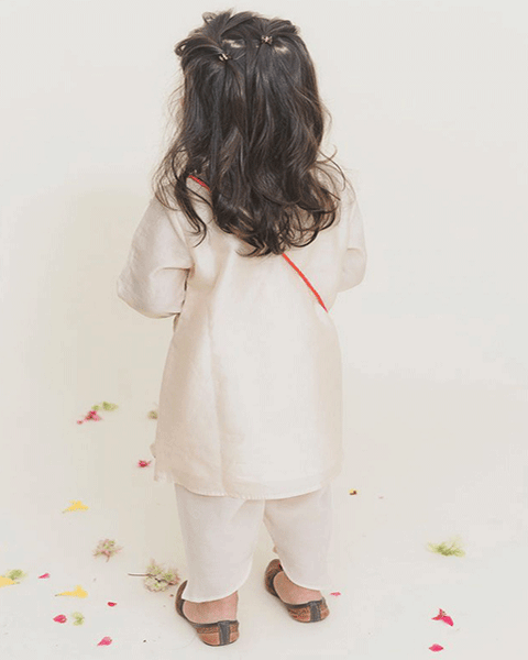 White Embroidered Yoke Kurta