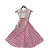 Pre-Order: White Embroidery Choli with Peach Lehenga