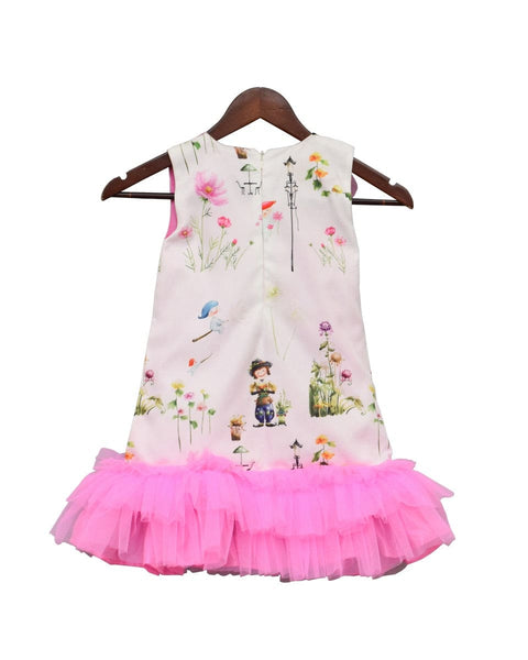 Pre-Order: White Printed One Piece Dress