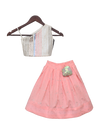 Pre-Order: White Soft Sequence Top with Skirt