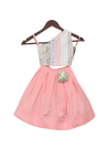 Pre-Order: White Soft Sequence Top with Skirt