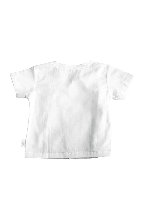 Essential White Angarakha Top with Printed Polka Pajama