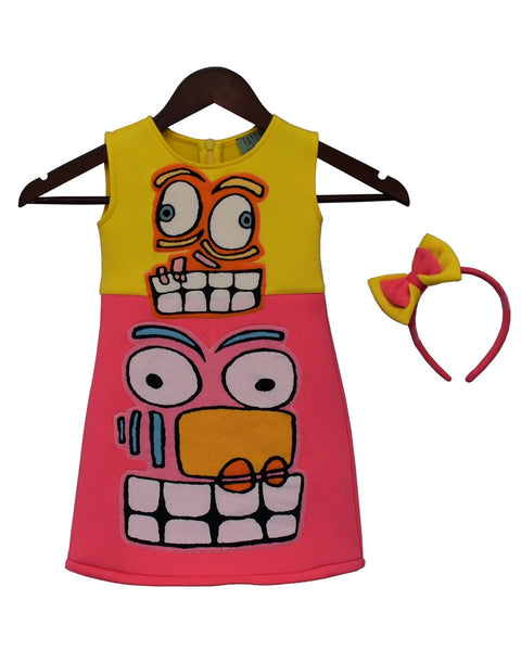 Pre-Order: Yellow and Pink Lycra Dress