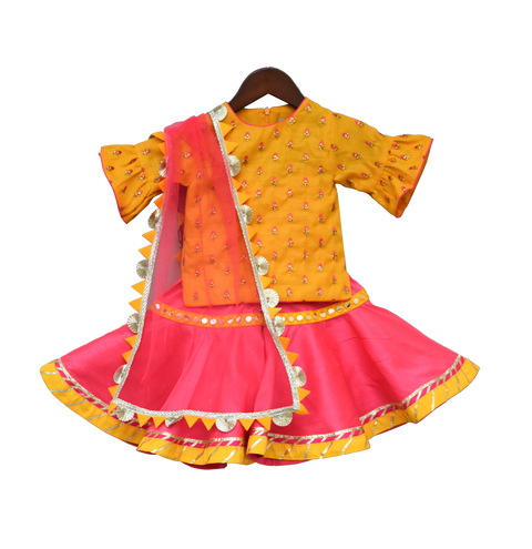 Pre-Order: Yellow Butti Kurti with Sharara