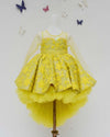 Pre-Order: Yellow Flower Embroidery High Low Gown