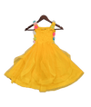 Yellow Gown with Multi Colours Flowers