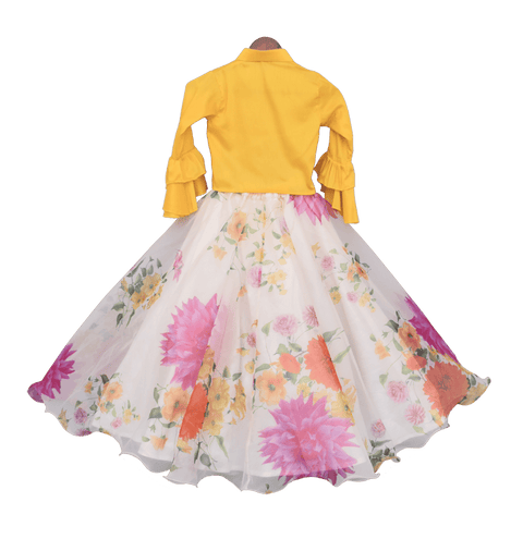 Pre-Order: Yellow Knotted Top with Lehenga
