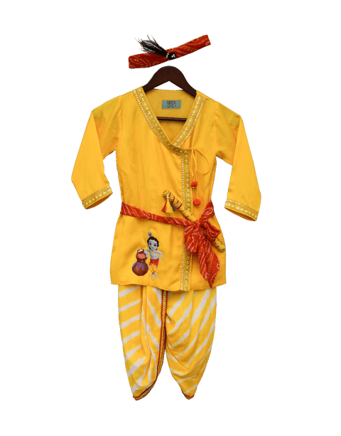 Yellow Krishna Dhoti Set
