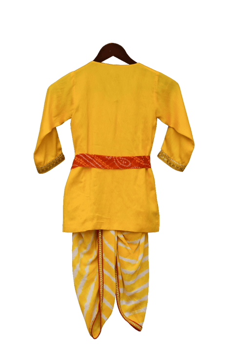 Yellow Krishna Dhoti Set