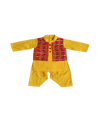 Yellow Kurta with attached Phulkari Jacket