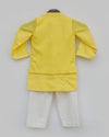 Pre-Order: Yellow Kurta with Flower Embroidered Jacket and Pant