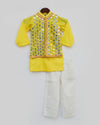 Pre-Order: Yellow Kurta with Mirror Work Jacket and Pants