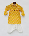 Pre-Order: Yellow Printed Kurta with Salwar