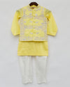 Pre-Order: Yellow Silk Nehru Jacket Set